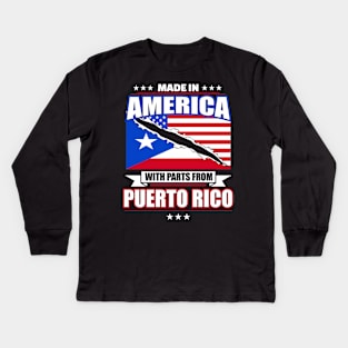 Made in American with Parts from Puerto Rico Kids Long Sleeve T-Shirt